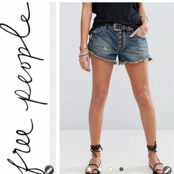 Free people Jean shorts 24 - Picture 1 of 6